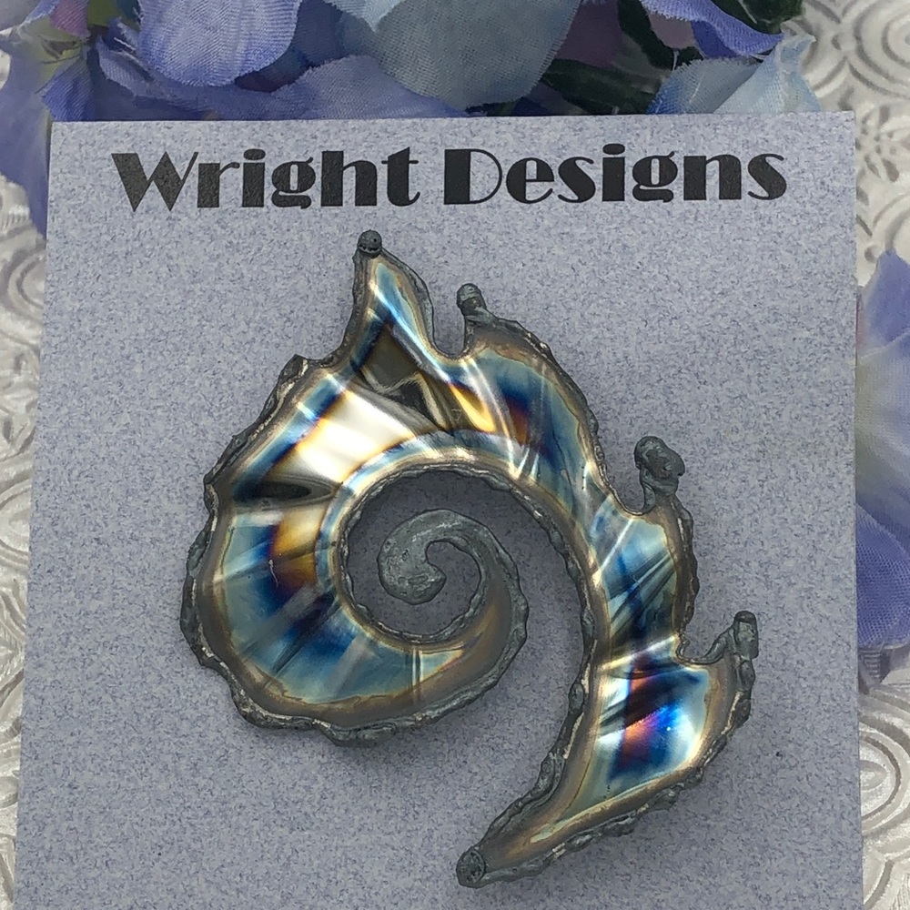🌼 Swirl Abstract Funky Artesian Pin Brooch